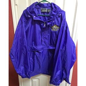Vintage LSU Tigers Holloway Mens XXL Packable Jacket Windbreaker Hooded NCAA 90s